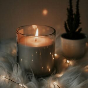 Amber Glow Glass Candle